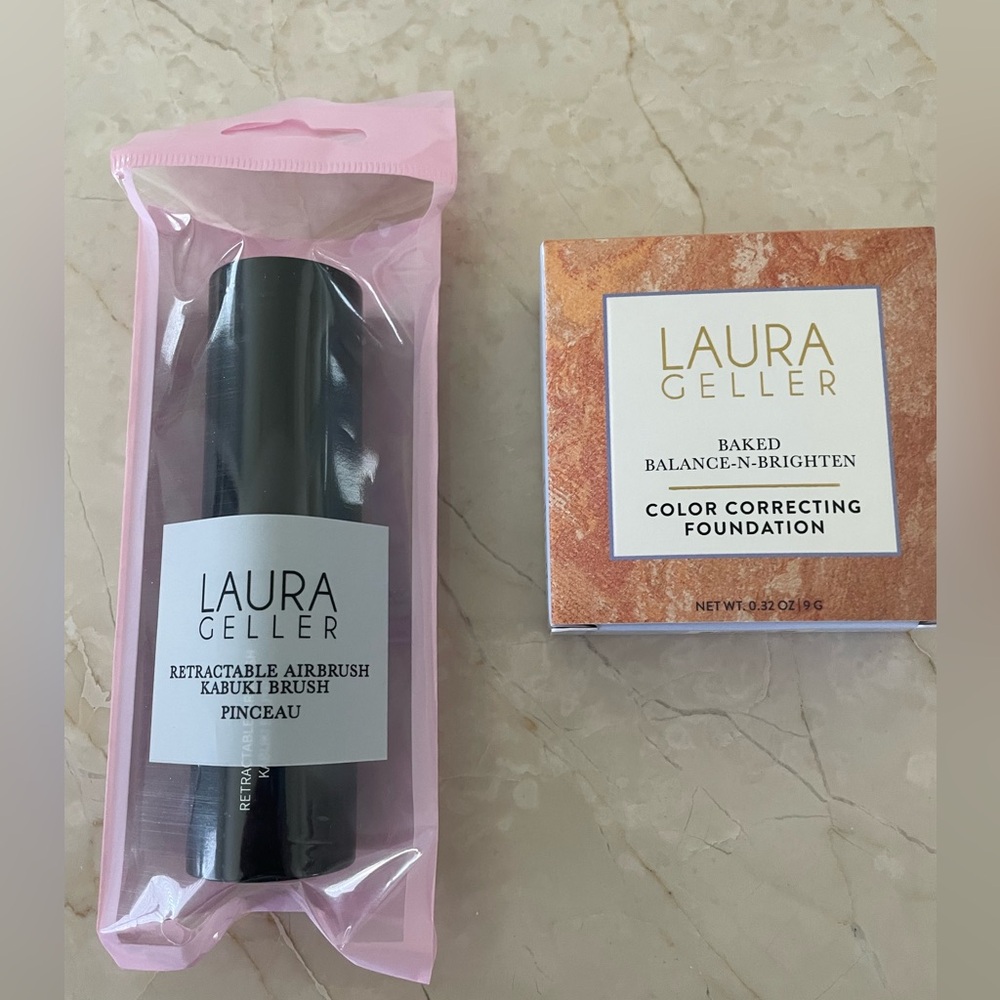 NWT Laura Geller Color Correcting Foundation and brand new brush